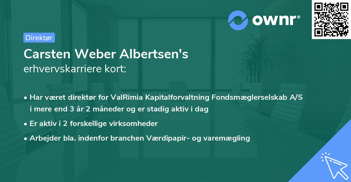 Carsten Weber Albertsen's erhvervskarriere kort