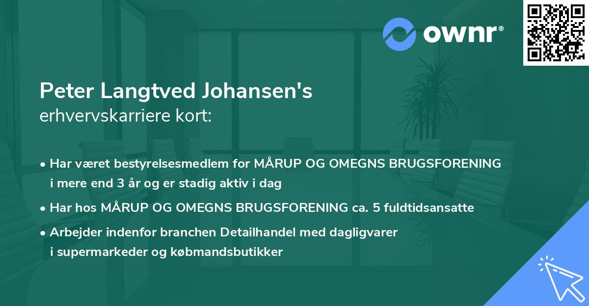 Peter Langtved Johansen's erhvervskarriere kort