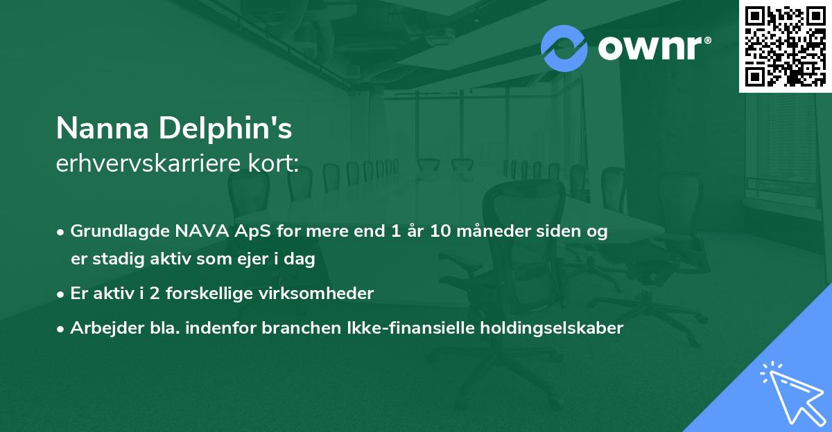 Nanna Delphin's erhvervskarriere kort