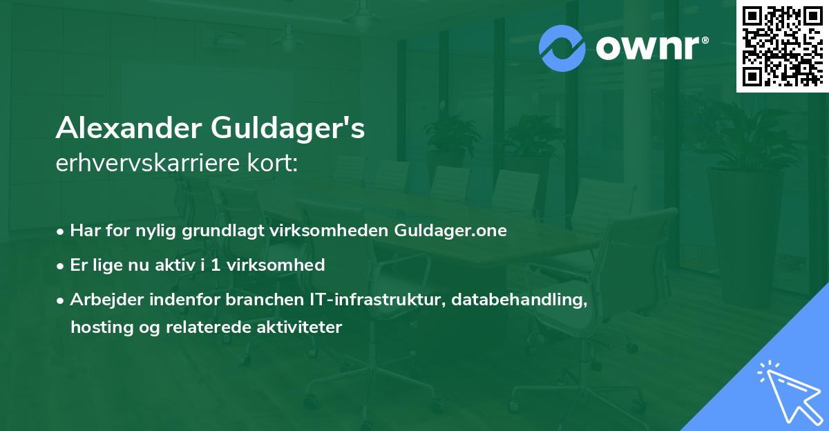 Alexander Guldager's erhvervskarriere kort