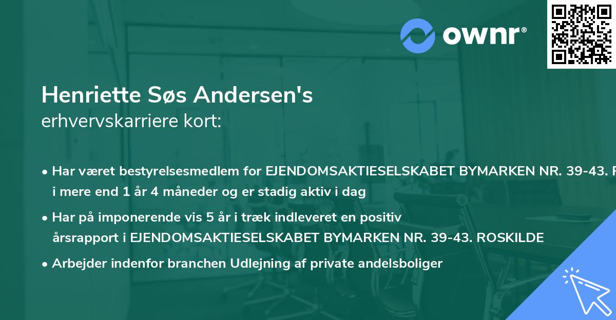 Henriette Søs Andersen's erhvervskarriere kort