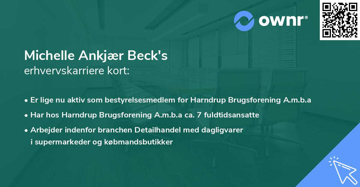 Michelle Ankjær Beck's erhvervskarriere kort
