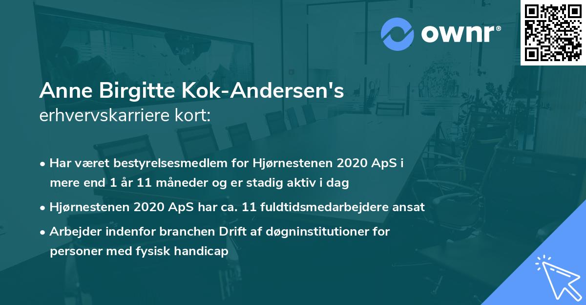 Anne Birgitte Kok-Andersen's erhvervskarriere kort
