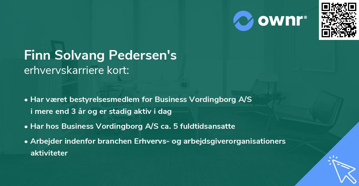 Finn Solvang Pedersen's erhvervskarriere kort