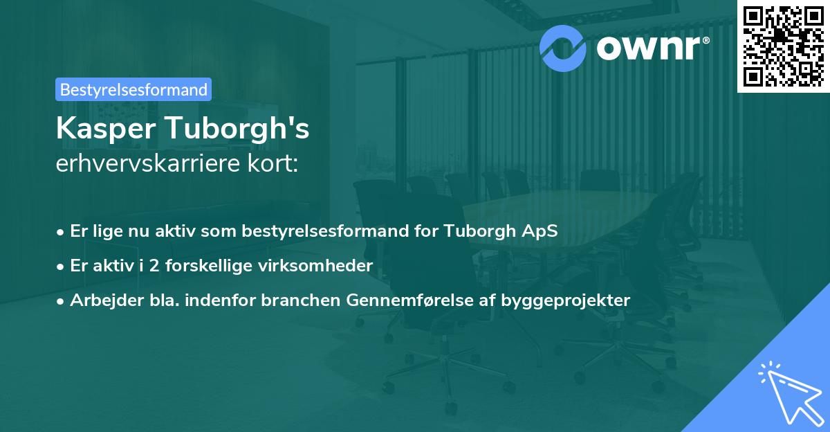 Kasper Tuborgh's erhvervskarriere kort