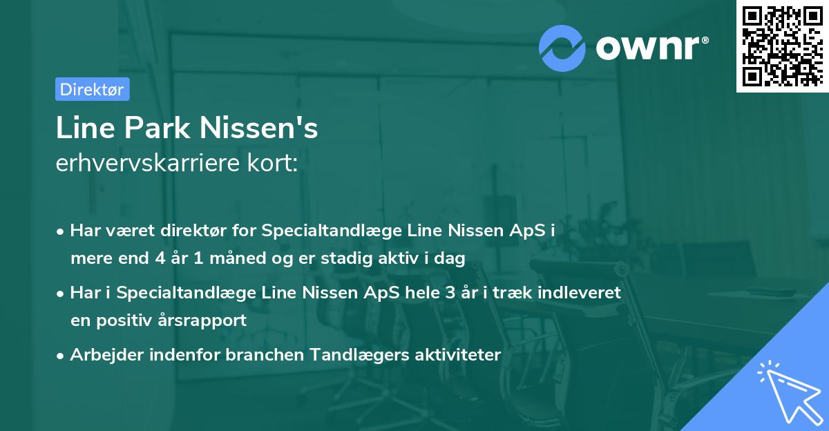 Line Park Nissen's erhvervskarriere kort