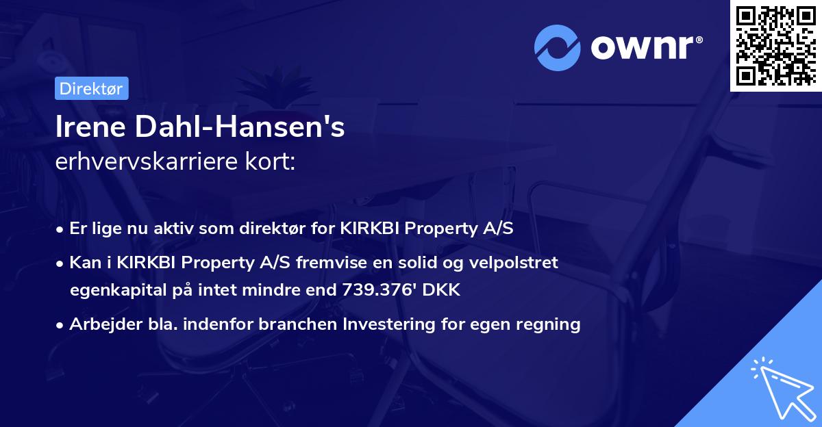 Irene Dahl-Hansen's erhvervskarriere kort