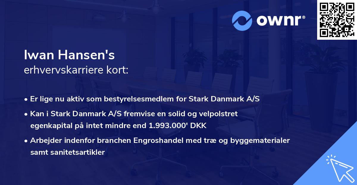 Iwan Hansen's erhvervskarriere kort