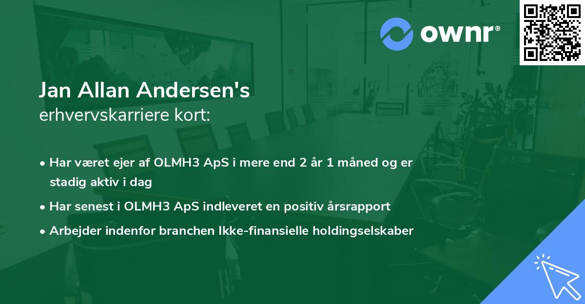 Jan Allan Andersen's erhvervskarriere kort
