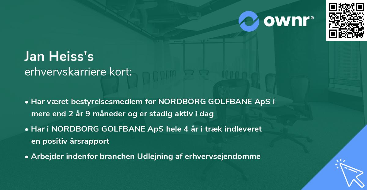 Jan Heiss's erhvervskarriere kort