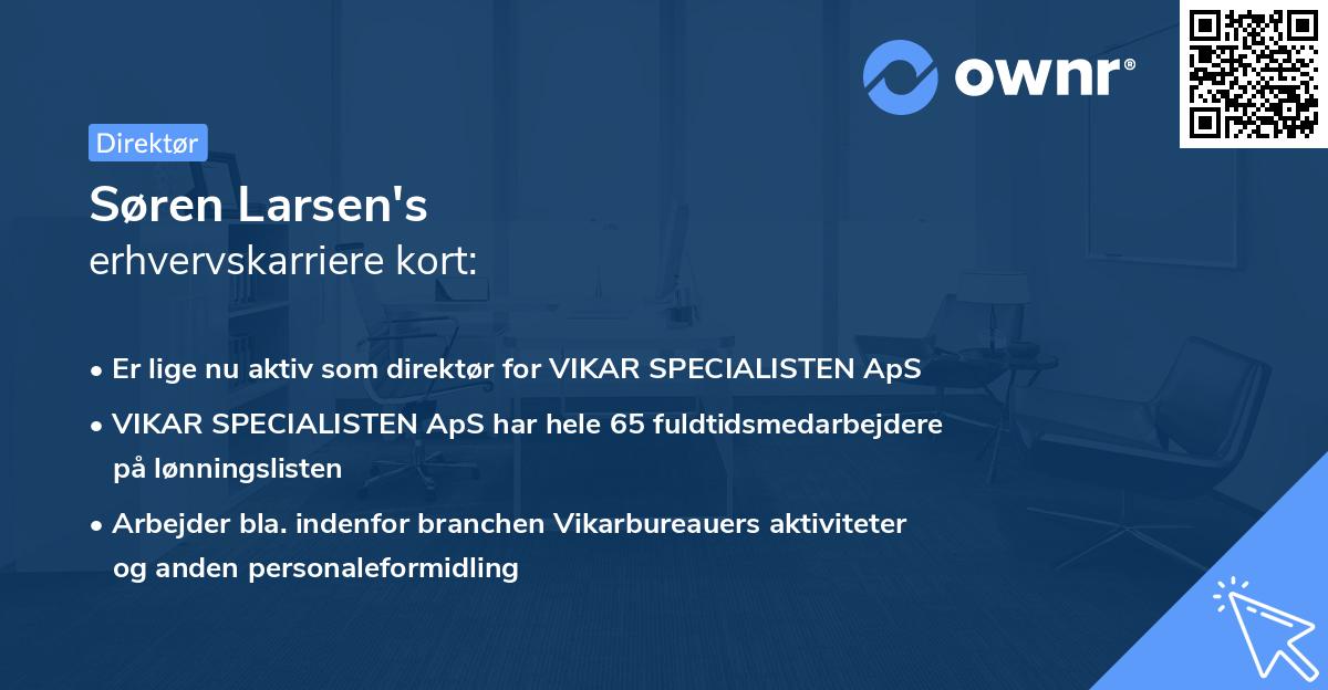 Søren Larsen's erhvervskarriere kort