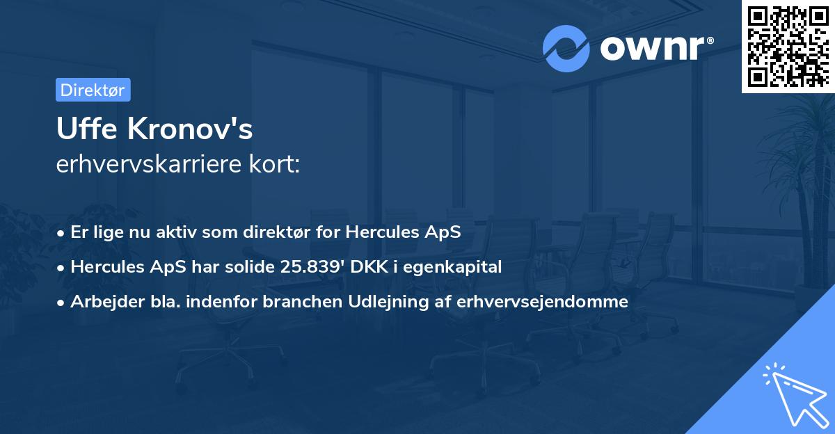 Uffe Kronov's erhvervskarriere kort