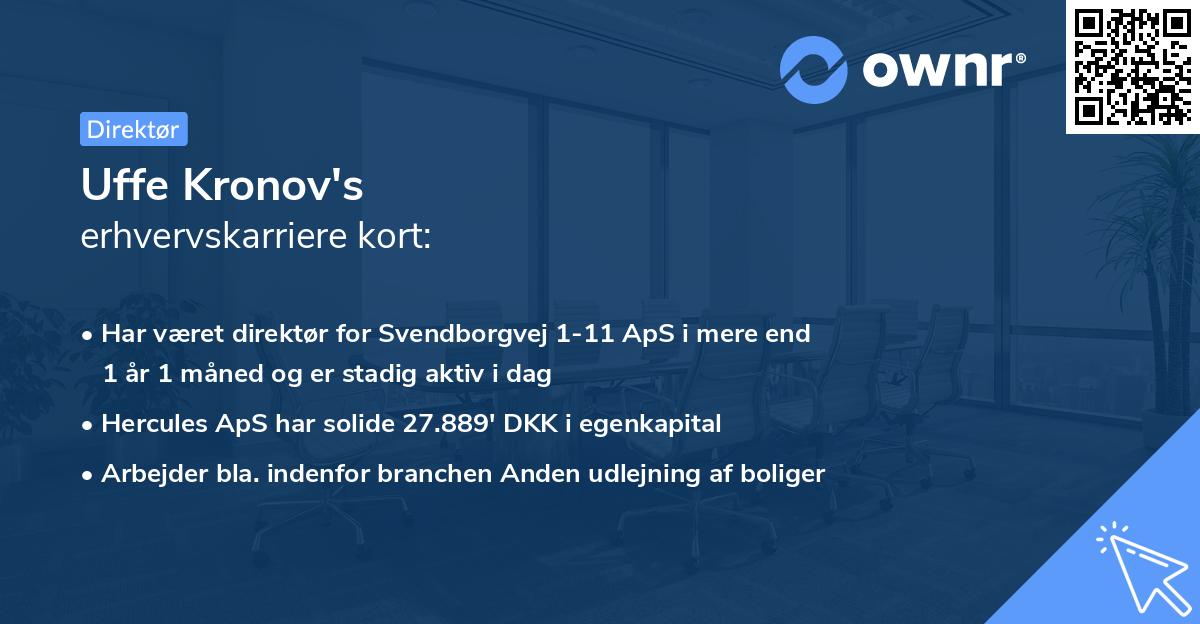 Uffe Kronov's erhvervskarriere kort