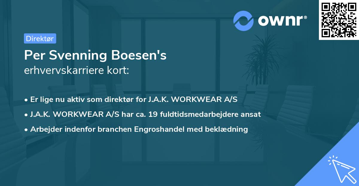 Per Svenning Boesen's erhvervskarriere kort