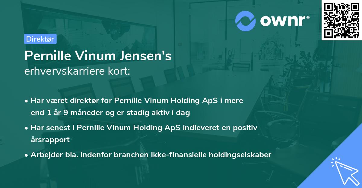 Pernille Vinum Jensen's erhvervskarriere kort
