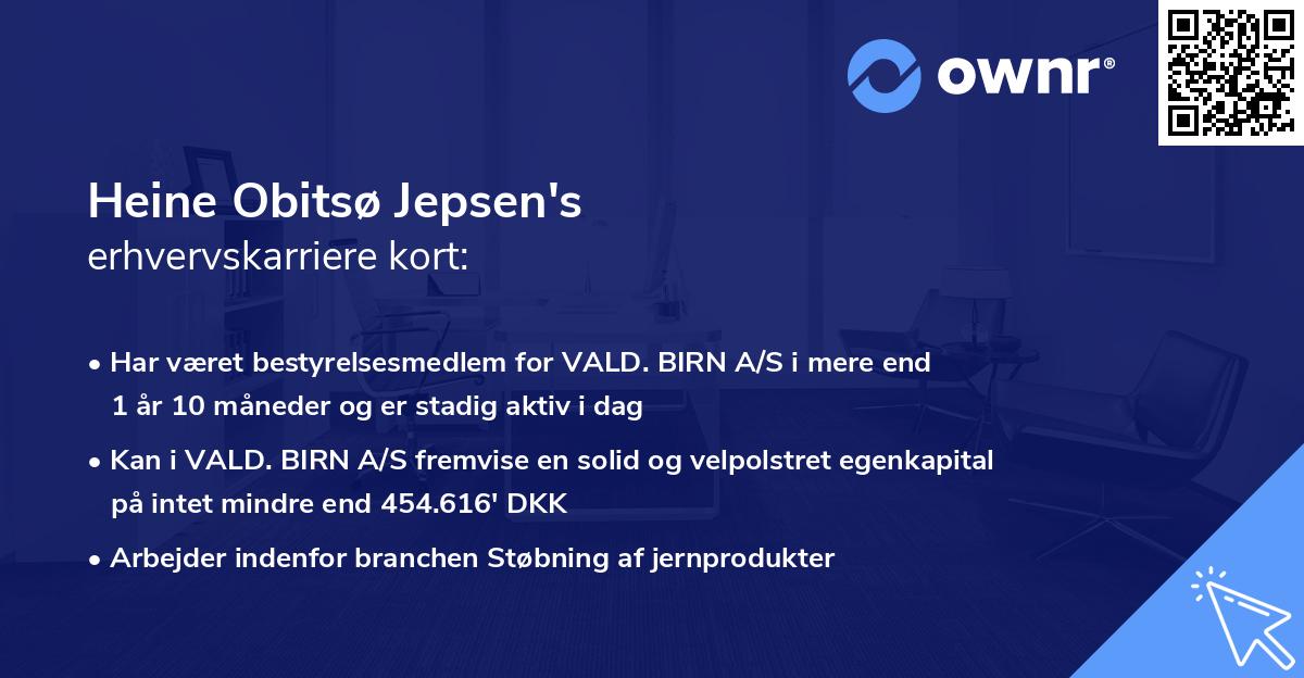 Heine Obitsø Jepsen's erhvervskarriere kort