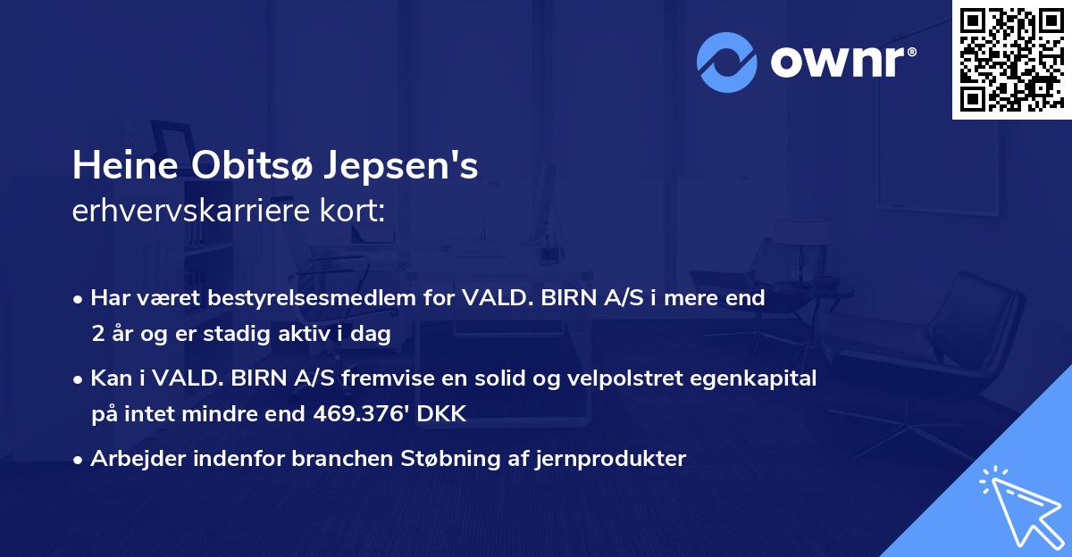 Heine Obitsø Jepsen's erhvervskarriere kort