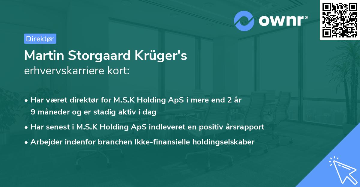 Martin Storgaard Krüger's erhvervskarriere kort