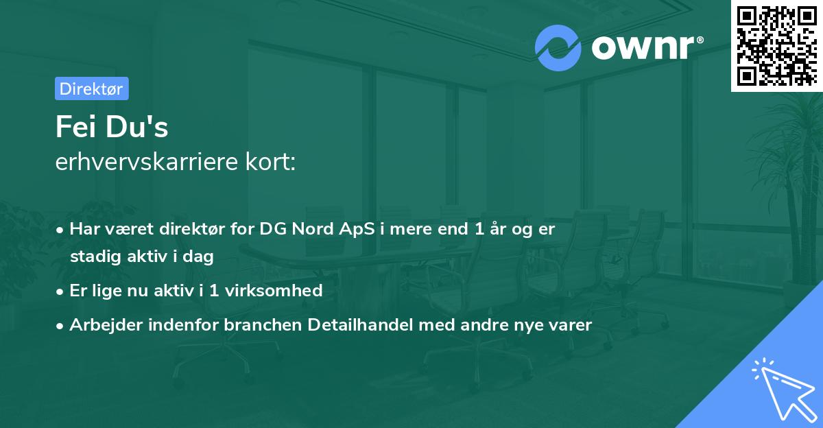 Fei Du's erhvervskarriere kort
