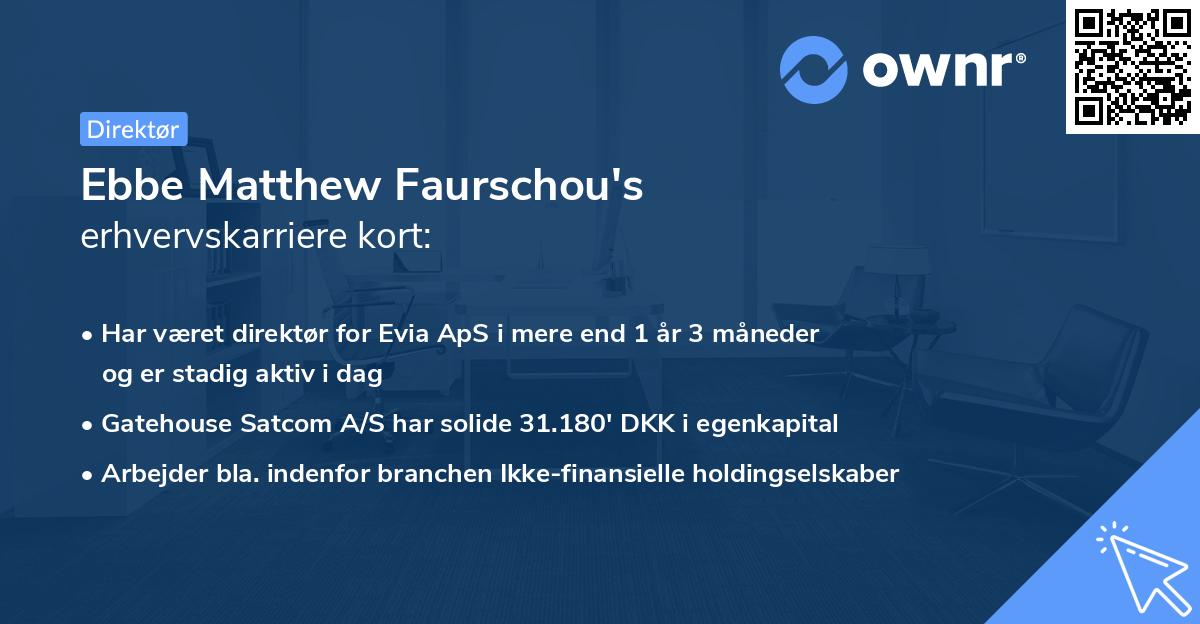 Ebbe Matthew Faurschou's erhvervskarriere kort