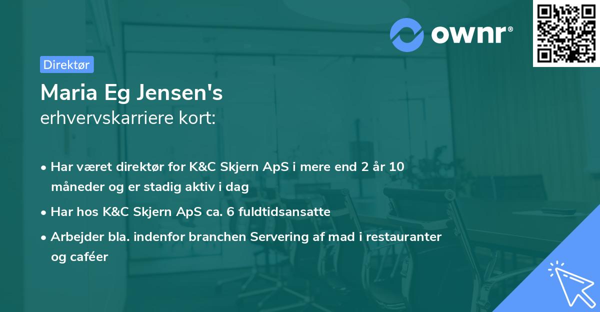 Maria Eg Jensen's erhvervskarriere kort