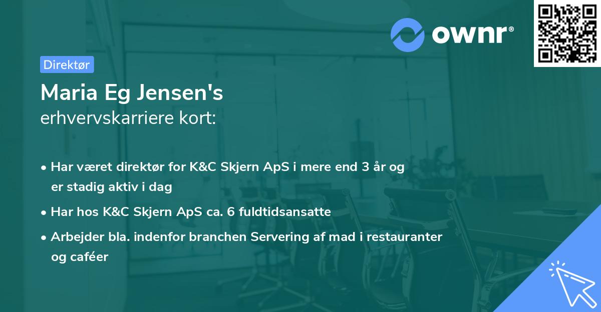 Maria Eg Jensen's erhvervskarriere kort