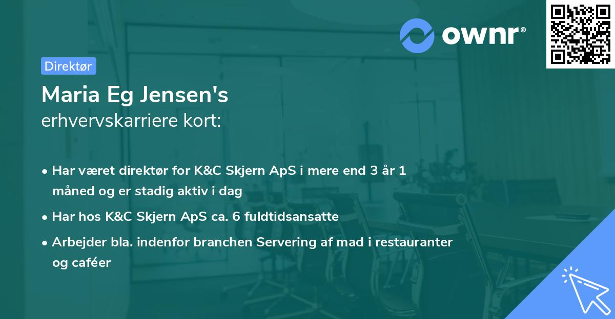 Maria Eg Jensen's erhvervskarriere kort