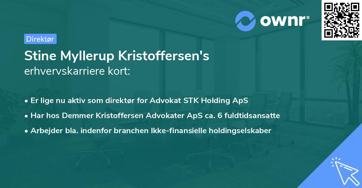 Stine Myllerup Kristoffersen's erhvervskarriere kort