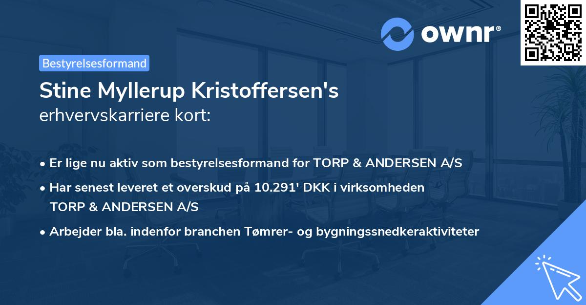 Stine Myllerup Kristoffersen's erhvervskarriere kort