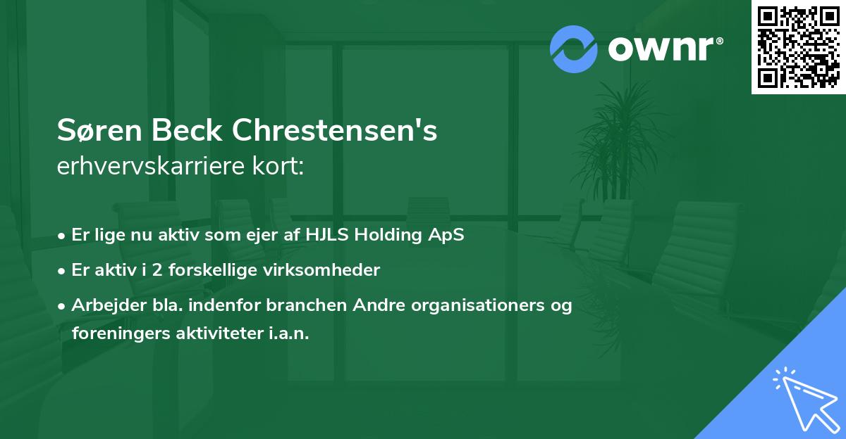Søren Beck Chrestensen's erhvervskarriere kort