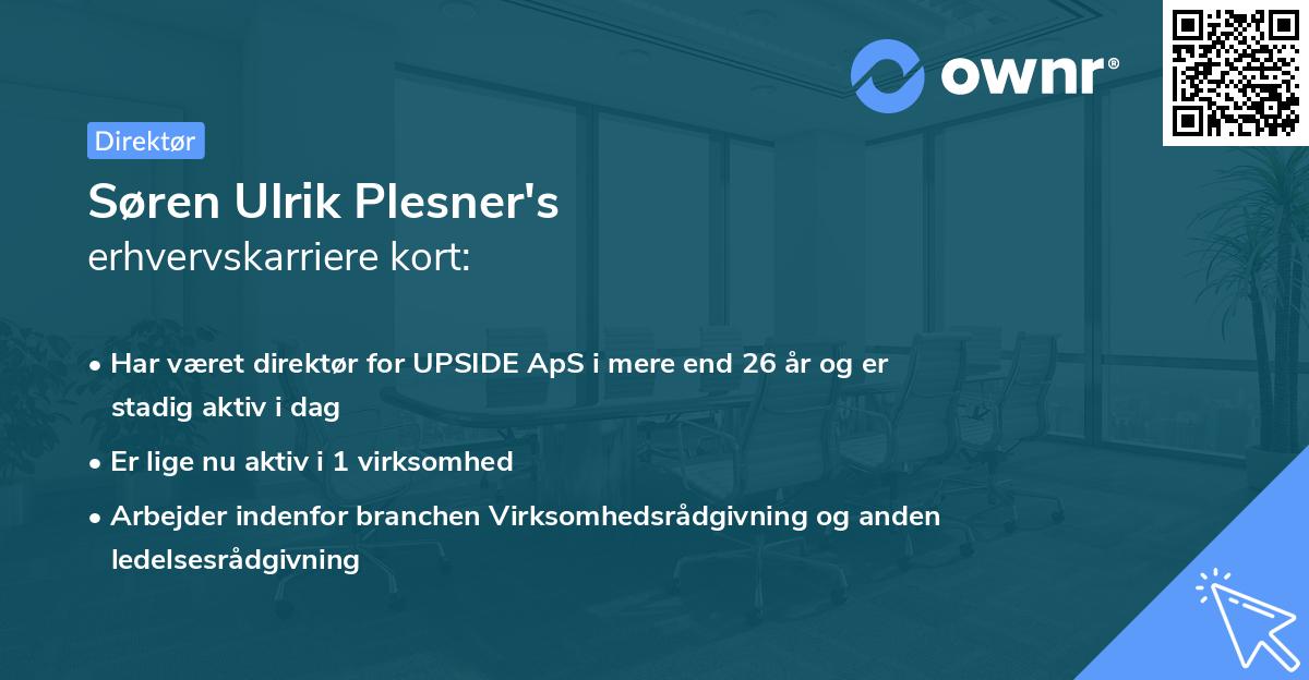 Søren Ulrik Plesner's erhvervskarriere kort