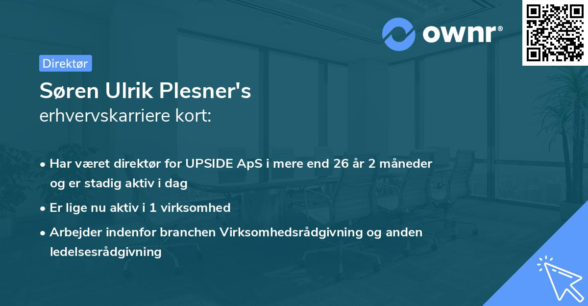 Søren Ulrik Plesner's erhvervskarriere kort