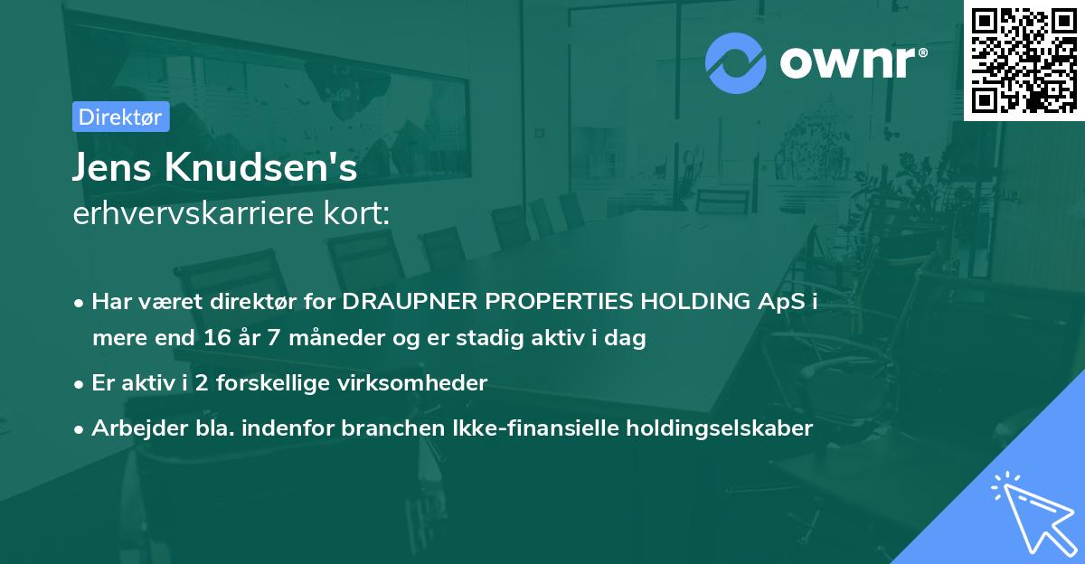 Jens Knudsen's erhvervskarriere kort