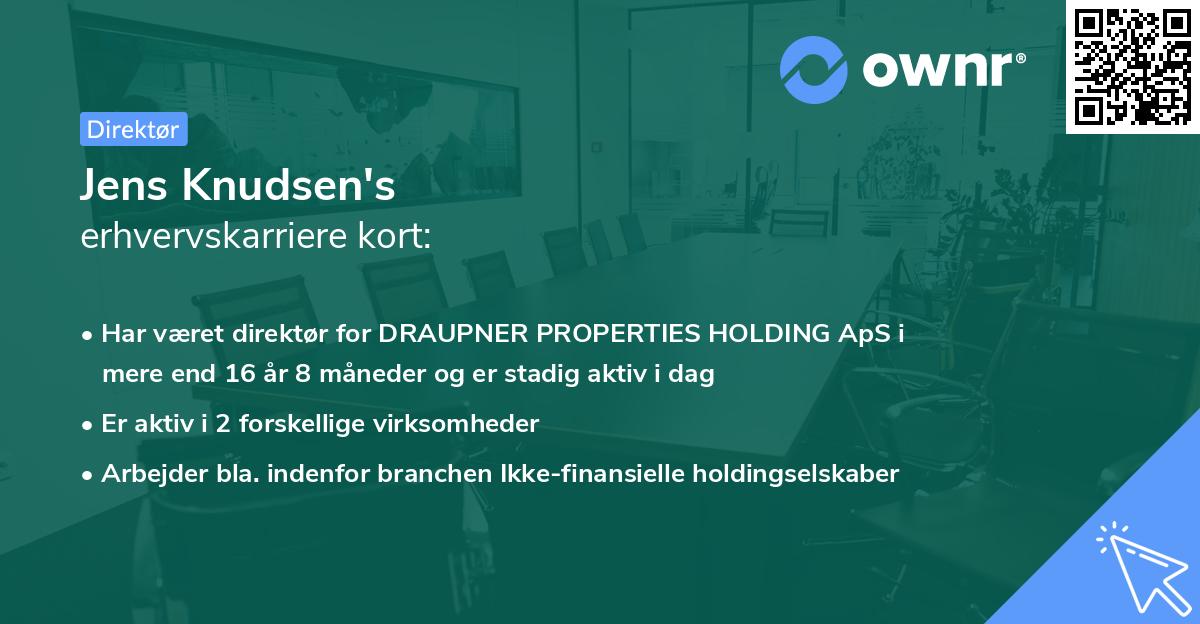 Jens Knudsen's erhvervskarriere kort