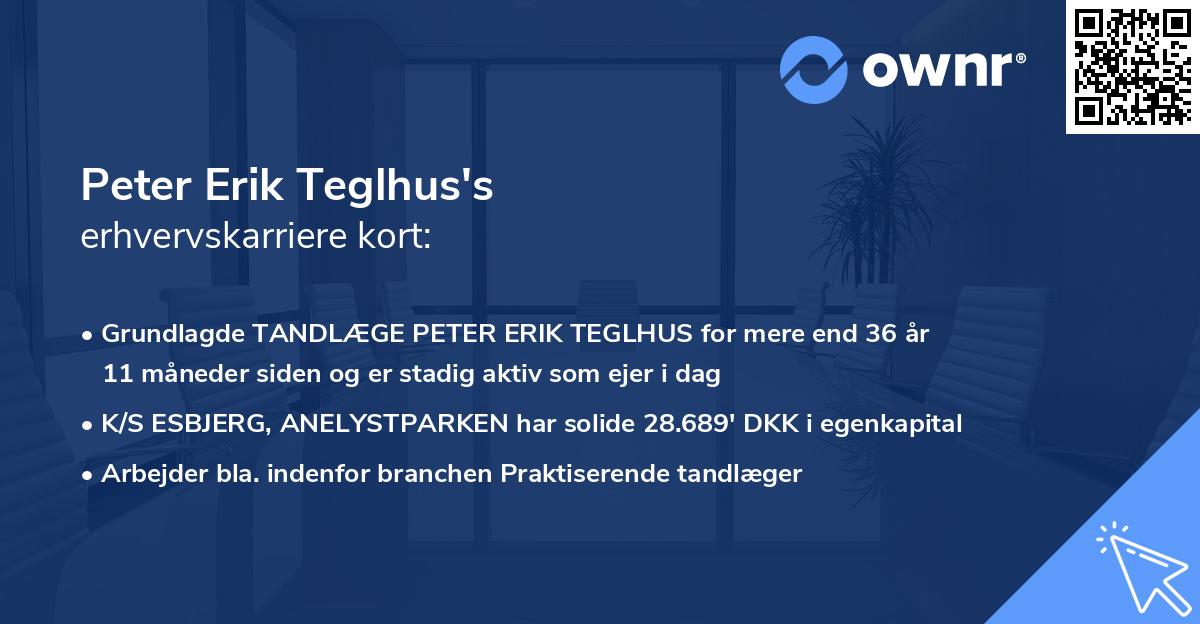 Peter Erik Teglhus's erhvervskarriere kort