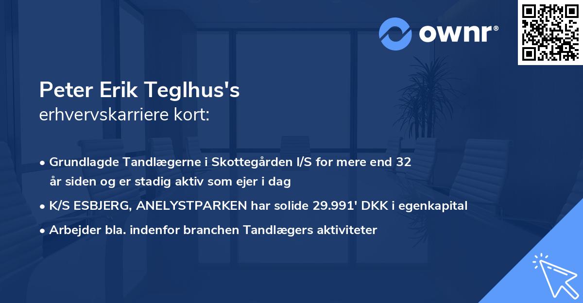 Peter Erik Teglhus's erhvervskarriere kort