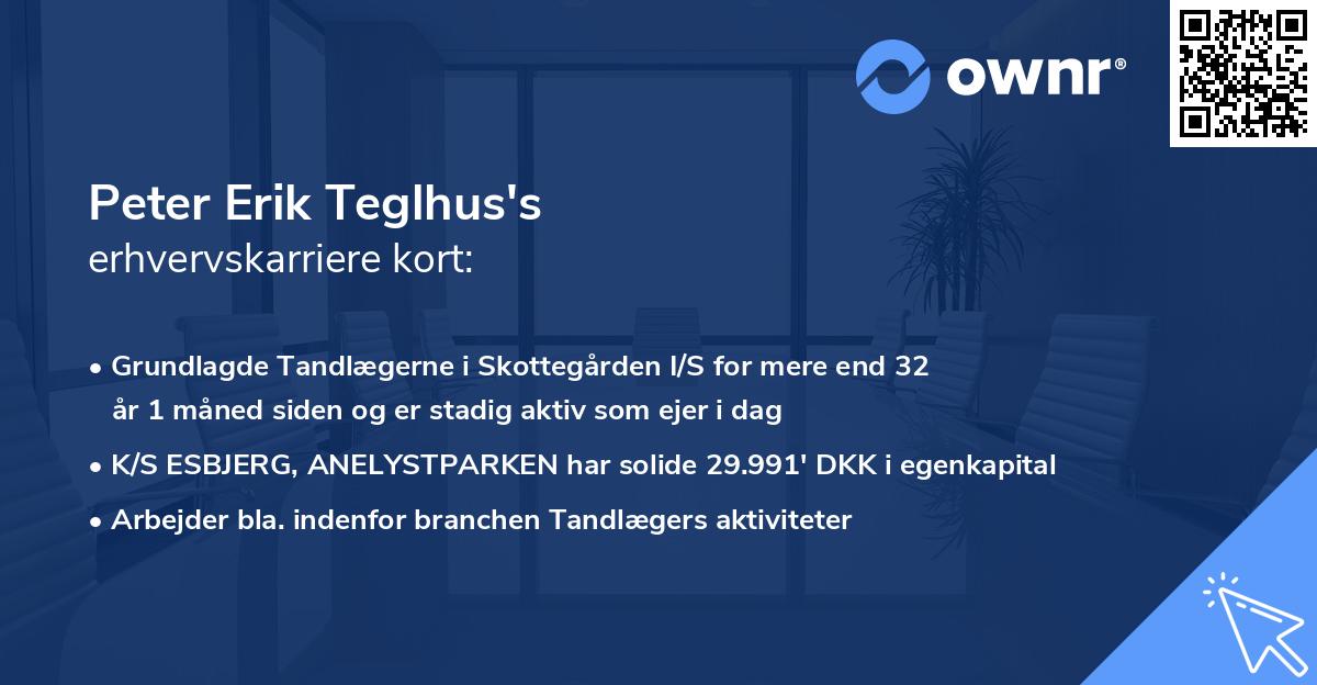 Peter Erik Teglhus's erhvervskarriere kort