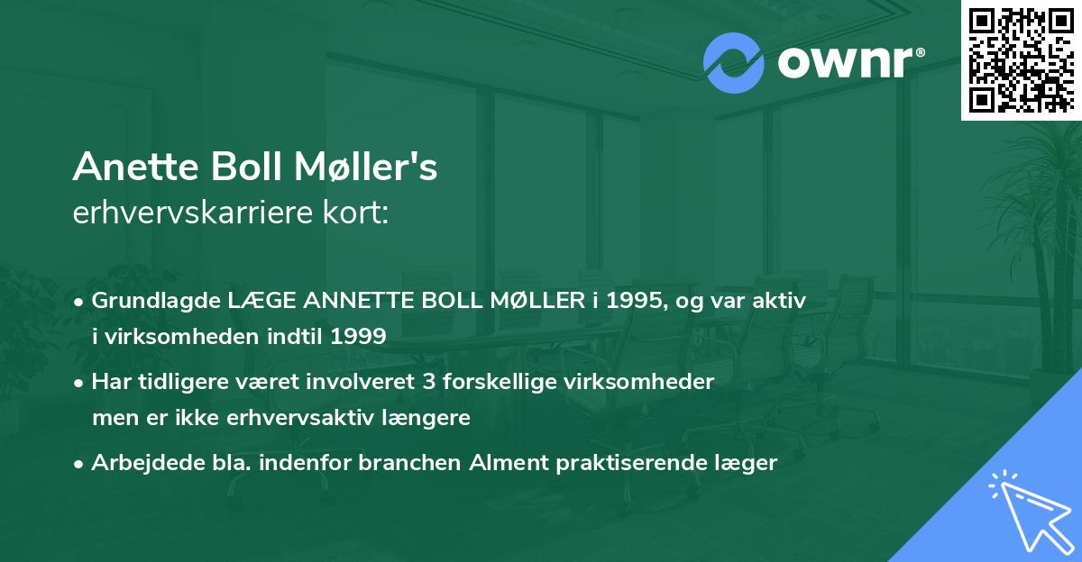 Anette Boll Møller's erhvervskarriere kort