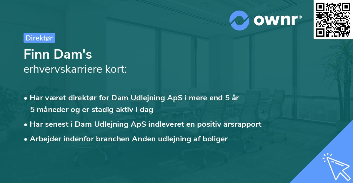 Finn Dam's erhvervskarriere kort