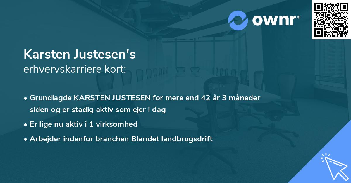 Karsten Justesen's erhvervskarriere kort
