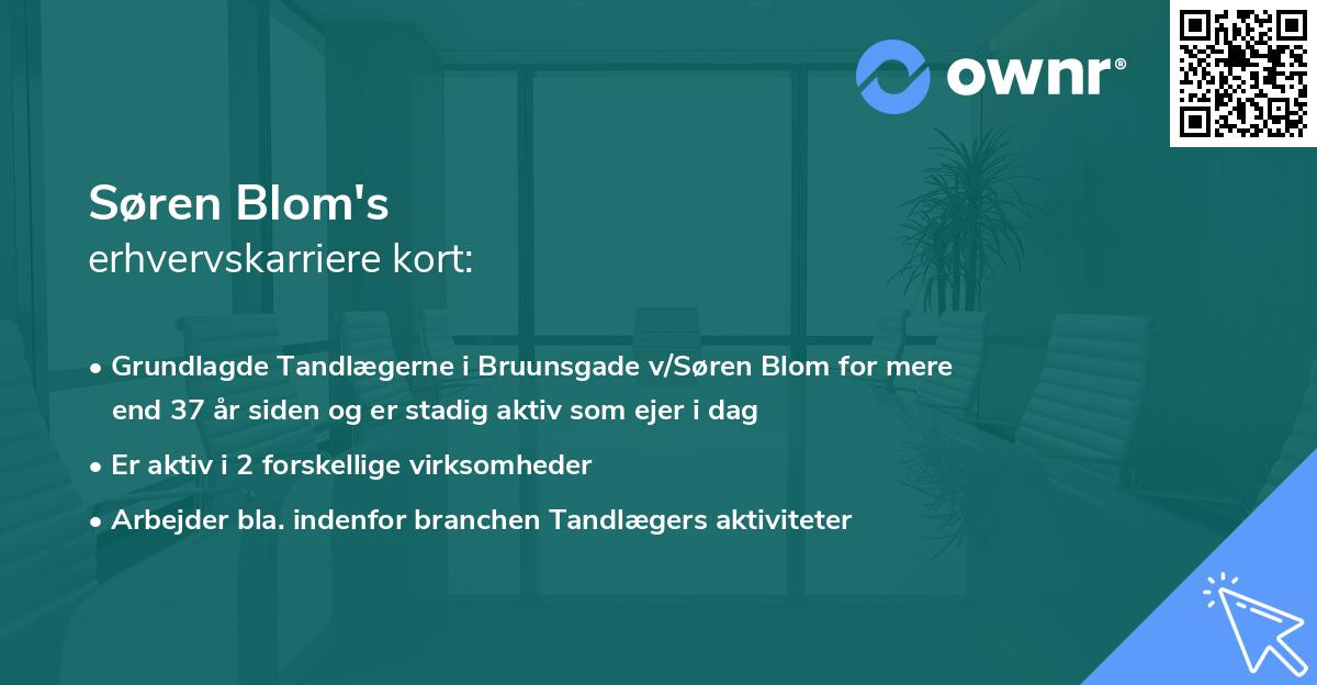 Søren Blom's erhvervskarriere kort