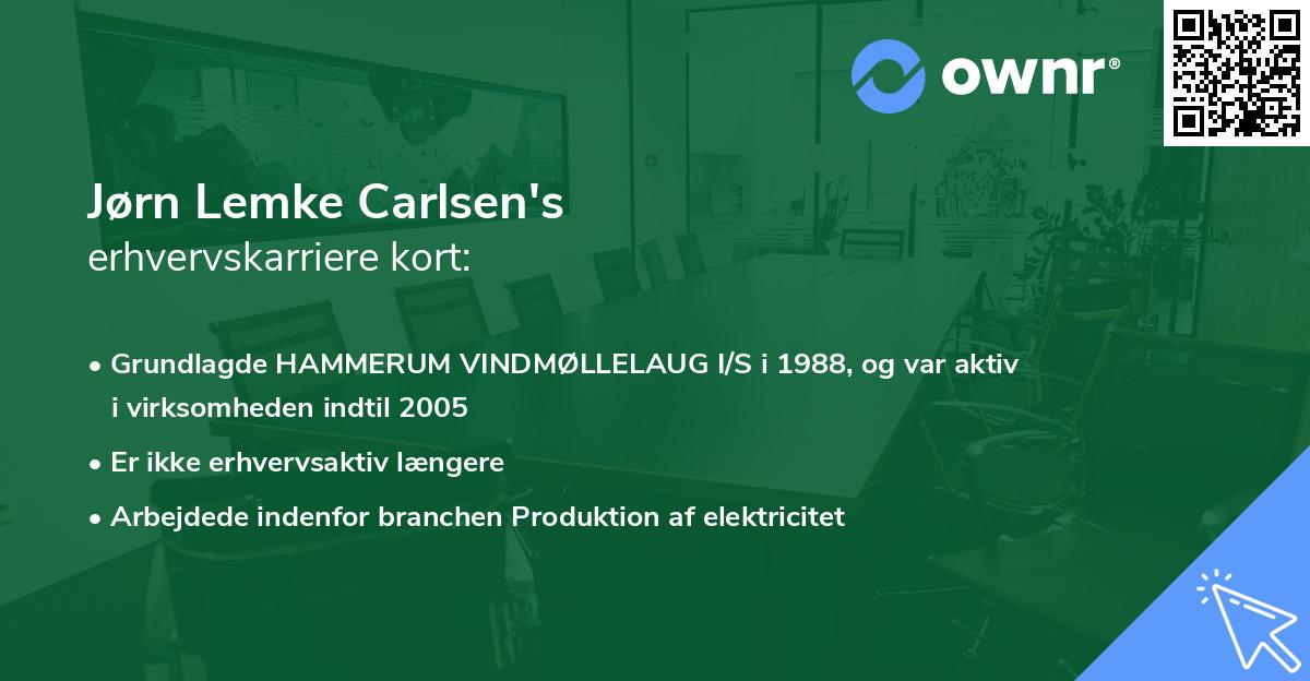 Jørn Lemke Carlsen's erhvervskarriere kort