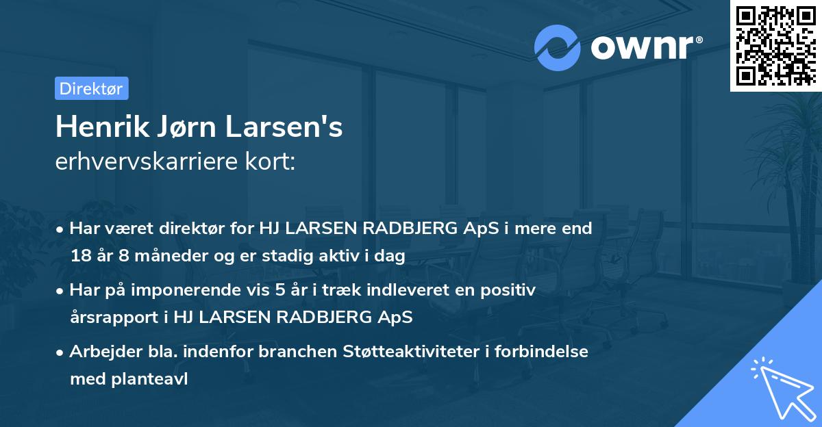 Henrik Jørn Larsen's erhvervskarriere kort