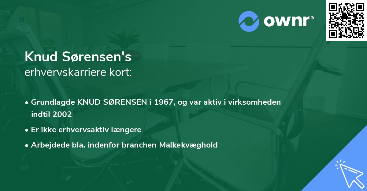 Knud Sørensen's erhvervskarriere kort