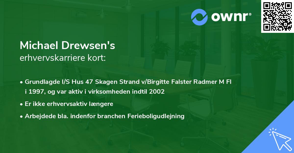 Michael Drewsen's erhvervskarriere kort