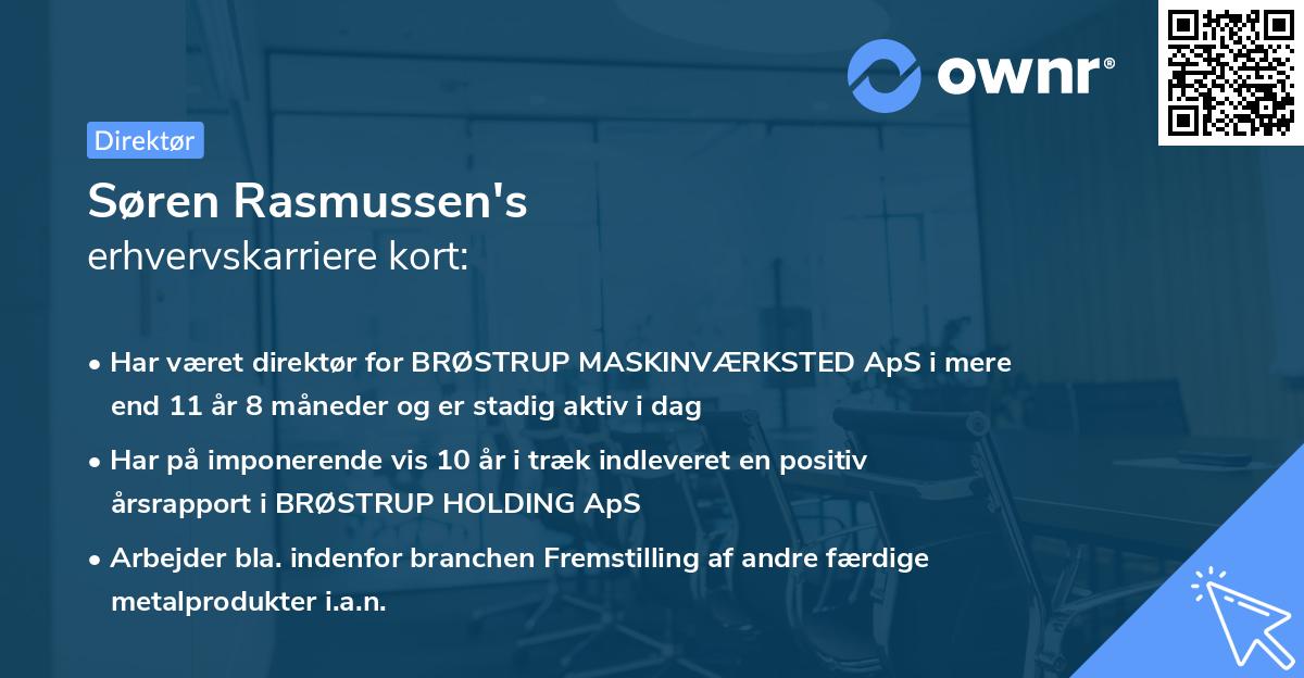 Søren Rasmussen's erhvervskarriere kort