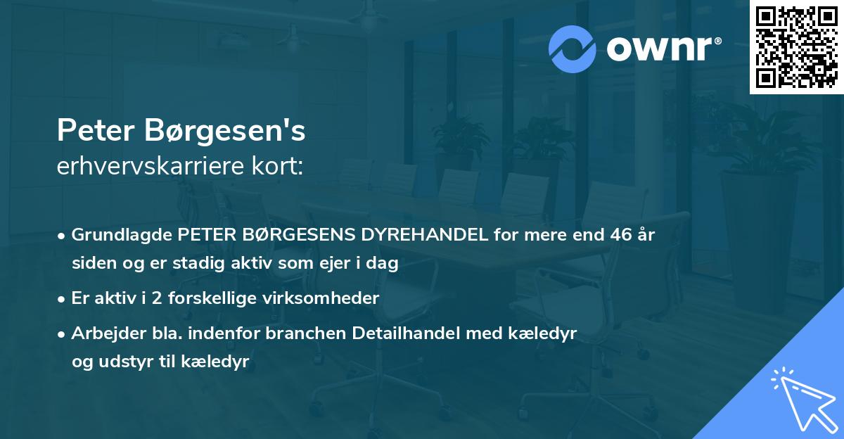 Peter Børgesen's erhvervskarriere kort