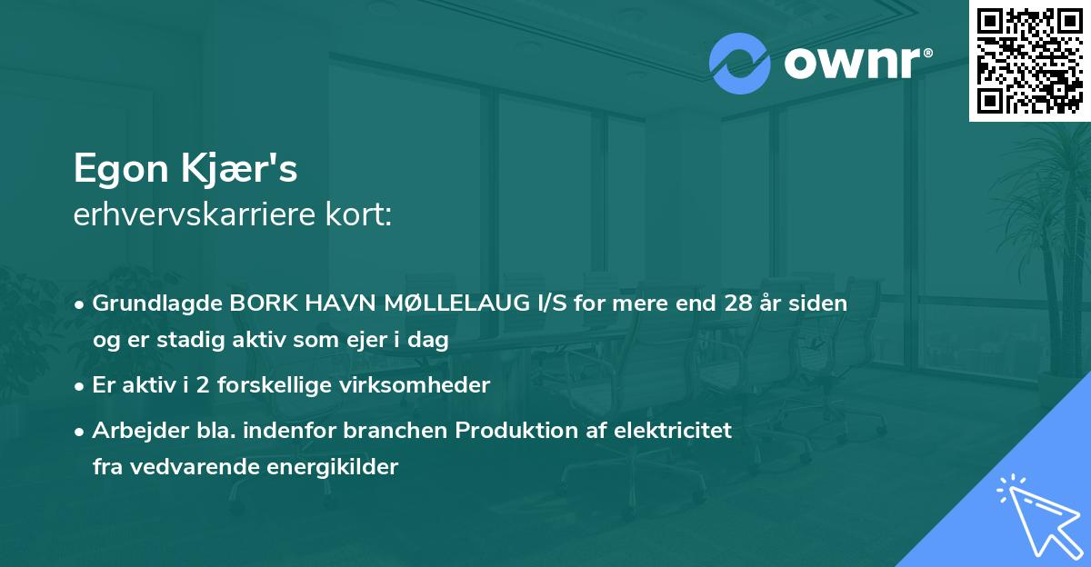 Egon Kjær's erhvervskarriere kort