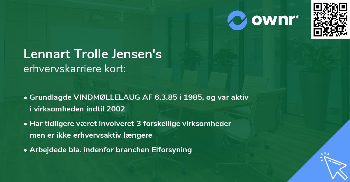 Lennart Trolle Jensen's erhvervskarriere kort