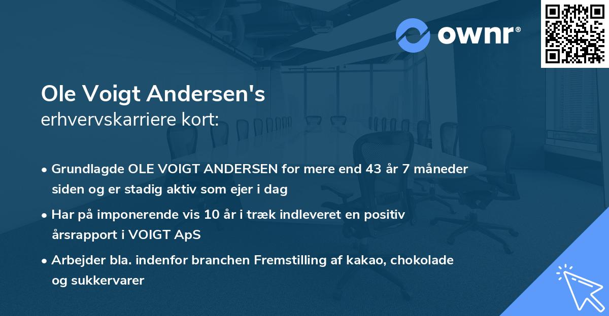 Ole Voigt Andersen's erhvervskarriere kort